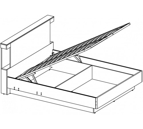 Двуспальная кровать Бьёрк 160 P с подъемным механизмом
