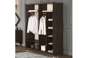 Четырехдверный распашной шкаф для одежды и белья с зеркалом в спальню Алегро ALEG-20