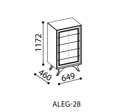 Узкий бельевой комод Алегро ALEG-28