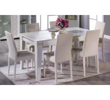 Раскладной обеденный стол для гостиной Мира MIRA-04 белый