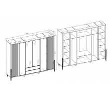 Шестистворчатый шкаф Gravita (Гравита) GRAV-34 слоновая кость