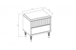 Прикроватная тумба Gravita (Гравита) GRAV-27 слоновая кость
