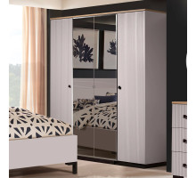 Четырехстворчатый шкаф для одежды Мадрид (Кашемир эмаль)