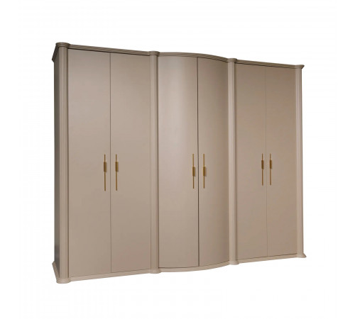 Шестистворчатый шкаф для одежды Моника (Капучино эмаль)