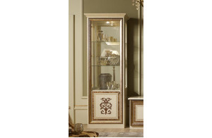 Шкаф-витрина однодверный Анита (бежевый глянец)