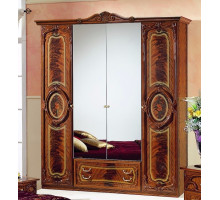 Четырехстворчатый шкаф для одежды Роза (орех)