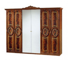 Шестистворчатый шкаф для одежды Роза (орех)