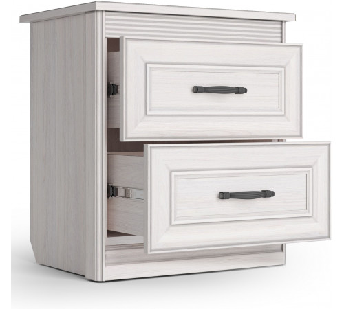 Тумба прикроватная с нишей Неаполь Ясень анкор светлый (патина "серебро")