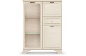 Шкаф низкий "тумба-витрина" Сиена (Бодега Белый)