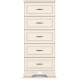 Комод высокий в спальню Сиена (Бодега Белый)