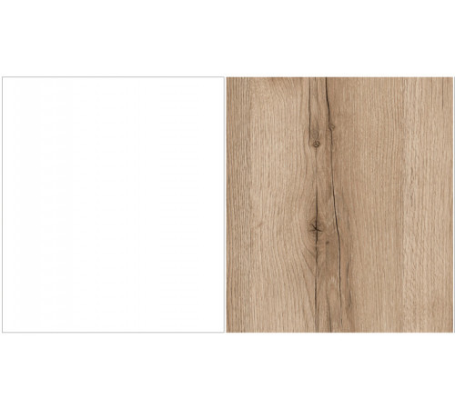 Шкаф низкий с нишами Вега Скандинавия (глянец, белый + дуб каньон)