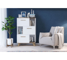 Гостиная Вега Скандинавия (глянец, белый + дуб каньон)