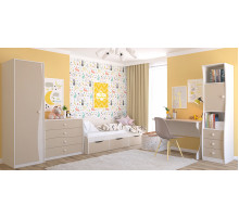 Одностворчатый детский шкаф для одежды со штангой Комби МН-211-15 капучино