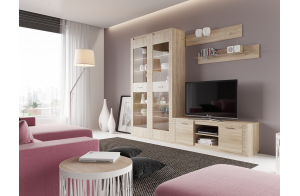 Гостиная Элана от МебельГрад, комплектация 1, цвет Бодега белая