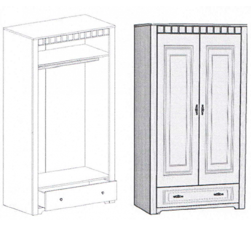 Шкаф для одежды Прованс двухдверный