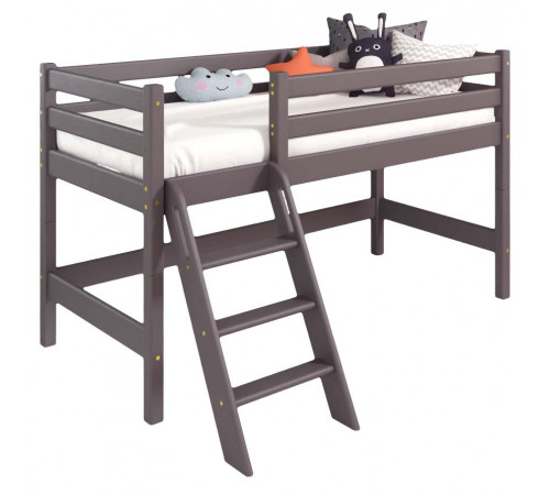 Низкая кровать Соня Лаванда с наклонной лестницей вариант 12