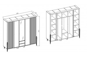 Пятистворчатый шкаф Gravita (Гравита) GRAV-33 Распродажа с экспозиции