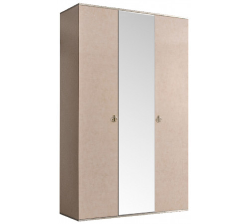 Трехстворчатый шкаф для одежды с зеркалом Rimini РМШ1/3(латте)