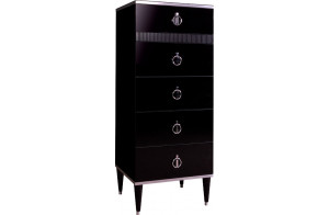 Комод узкий для белья с планкой Rimini Solo РМКМ-2 (s) (черный)