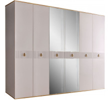 Шестистворчатый шкаф для одежды с зеркалом Rimini Solo РМШ1/6 (s) (слоновая кость)