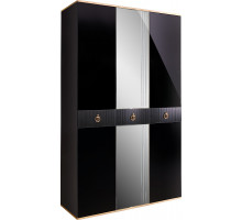 Трехстворчатый шкаф для одежды с зеркалом Rimini Solo РМШ1/3 (s) (черный)