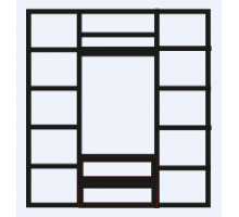 Четырехстворчатый шкаф для одежды с зеркалом Венеция ВНШ1/41 (дуб седан)