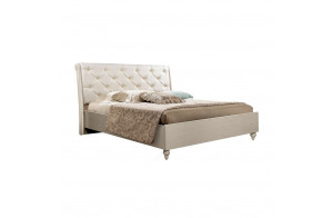 Двуспальная кровать с мягкой спинкой Венеция ВНКР140-1 (дуб седан)