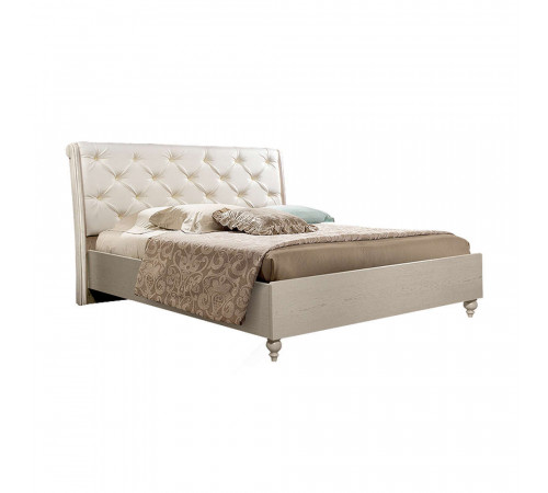 Двуспальная кровать с мягкой спинкой Венеция ВНКР140-1 (дуб седан)