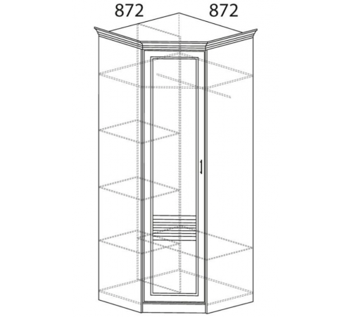 Угловой шкаф для одежды Орлеан 837 ясень светлый