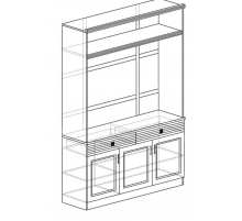 Шкаф многоцелевой в гостиную Орлеан 840 ясень светлый